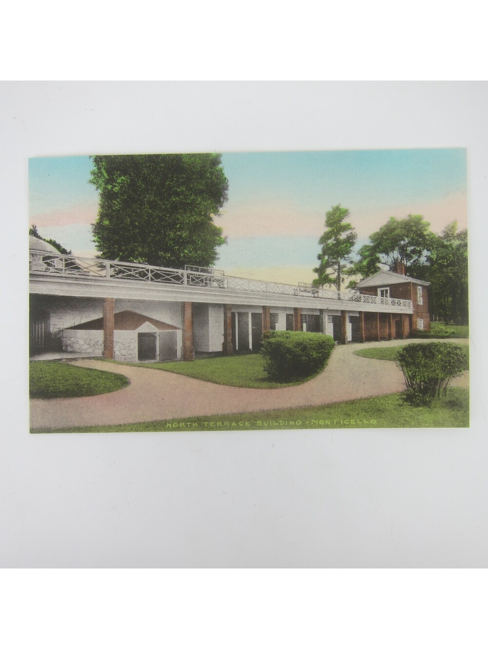 Vintage Postcard Charlottesville Virginia Jefferson Monticello North Terrace Bld